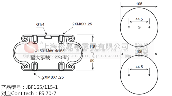 JBF165/115-1橡膠<a href='http://www.ming1688.cn/' target='_blank'><u>空氣彈簧</u></a>