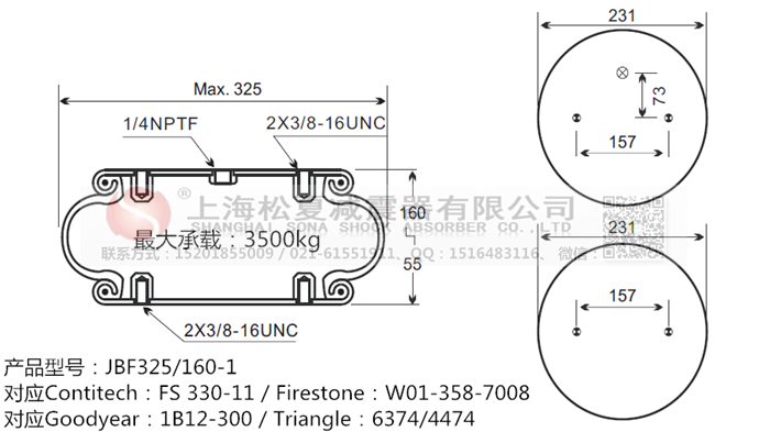 JBF325/160-1橡膠<a href='http://www.ming1688.cn/' target='_blank'><u>空氣彈簧</u></a>